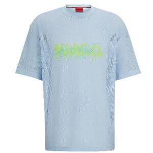 HUGO Mesh oversized-fit T-shirt with new-season logo