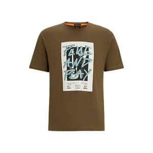 Boss Regular-fit T-shirt in cotton with seasonal graphic print