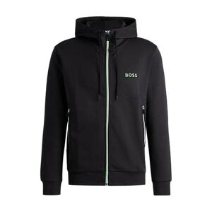 Boss Cotton-blend zip-up hoodie with 3D-moulded logo