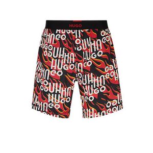 HUGO Pyjama shorts in cotton with all-over logo print