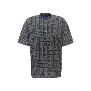 HUGO Cotton-jersey T-shirt with laser-print logos