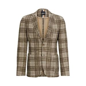 Boss Slim-fit jacket in checked stretch jersey