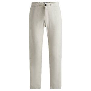 Boss Tapered-fit trousers in a linen blend
