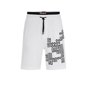 HUGO Cotton-terry shorts with drawstring and logo print
