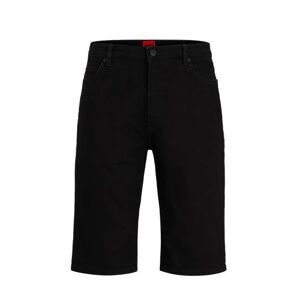 HUGO Tapered-fit shorts in black salt-and-pepper denim