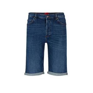 HUGO Tapered-fit shorts in blue comfort-stretch denim
