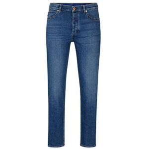 HUGO Tapered-fit jeans in mid-blue stretch denim