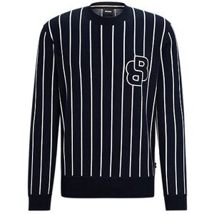 Boss Regular-fit sweater with stripes and monogram