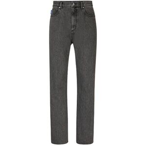 HUGO Baggy-fit jeans in silver-toned denim