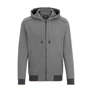 Boss Double-faced zip-up hoodie in cotton