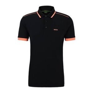 Boss Cotton-piqué polo shirt with contrast stripes and logo
