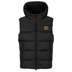 HUGO Water-repellent hooded gilet with logo detail