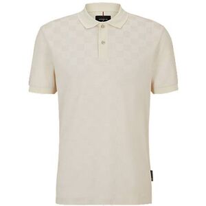 Porsche x BOSS mercerised-cotton polo shirt with check structure