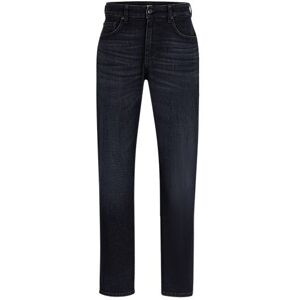 Boss Relaxed-fit jeans in blue cashmere-touch denim