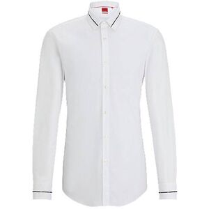 HUGO Slim-fit shirt with piped collar and cuffs