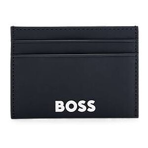 Boss Faux-leather card holder with contrast logo