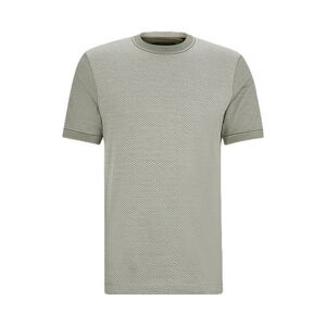 Boss Cotton-silk regular-fit T-shirt with mixed structures