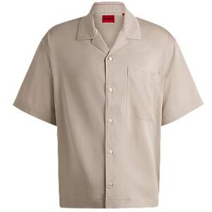 HUGO Oversized-fit short-sleeved shirt in fluent canvas