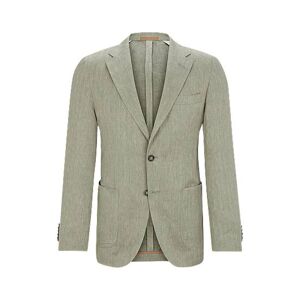 Boss Slim-fit blazer in herringbone linen and silk