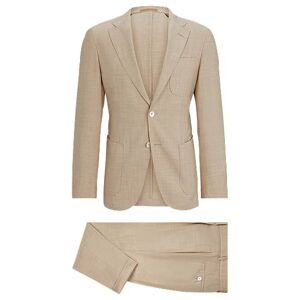 Boss Slim-fit suit in melange virgin wool and silk