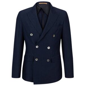 Boss Slim-fit jacket in herringbone virgin wool and linen