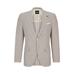 Boss Slim-fit jacket in a micro-patterned cotton blend