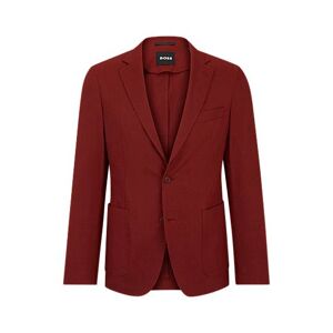 Boss Slim-fit single-breasted jacket in a linen blend
