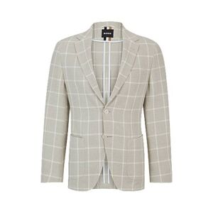Boss Regular-fit jacket in a checked cotton blend