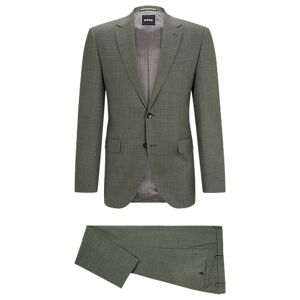 Boss Regular-fit suit in micro-patterned virgin wool