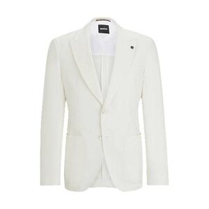 Boss Slim-fit jacket in micro-patterned linen