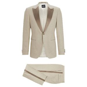 Boss Slim-fit tuxedo in micro-patterned linen
