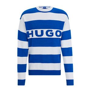 HUGO Block-stripe relaxed-fit sweater with logo lettering