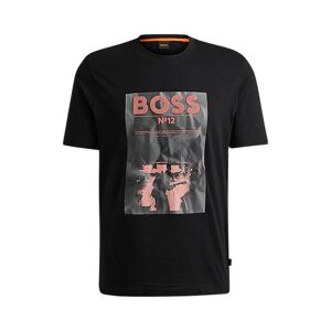 Boss Regular-fit T-shirt in cotton with seasonal artwork