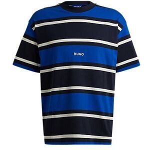 HUGO Striped T-shirt in cotton jersey with embroidered logo