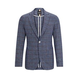 Boss Slim-fit micro-patterned jacket in checked serge