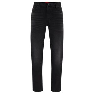 HUGO Tapered-fit jeans in black-black stretch denim