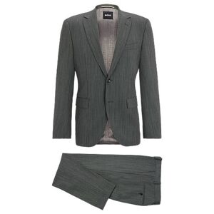 Boss Regular-fit suit in micro-patterned crease-resistant fabric