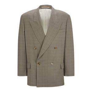 Boss Relaxed-fit jacket in checked virgin-wool serge