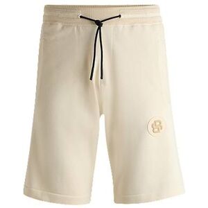 Boss Regular-fit shorts with double-monogram badge