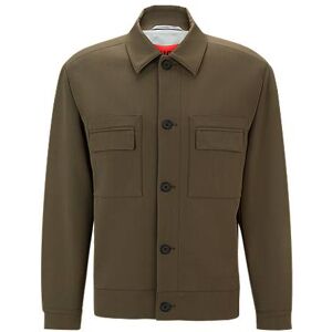 HUGO Button-up jacket in a stretch-wool blend