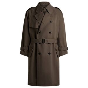 Boss Double-breasted trench coat in an Italian cotton blend