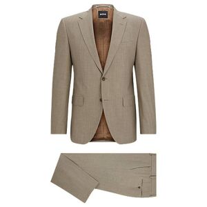 Boss Regular-fit suit in melange wrinkle-resistant cloth