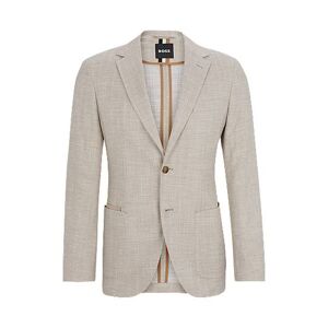 Boss Regular-fit jacket in a herringbone stretch-cotton blend