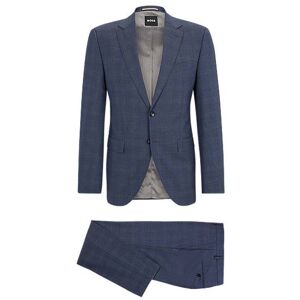 Boss Regular-fit suit in checked stretch virgin wool