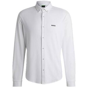 Boss Regular-fit shirt in knitted wrinkle-resistant cotton