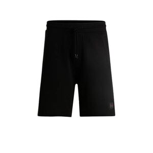 HUGO Cotton-terry relaxed-fit shorts with logo trim