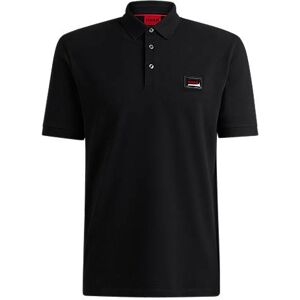 HUGO Cotton-piqué polo shirt with jelly logo label