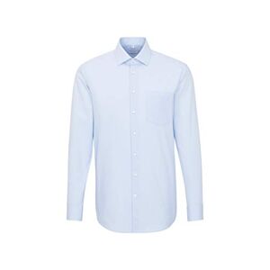 Seidensticker Men's Business Shirt Modern Fit Non Iron Straight Cut Shirt Kent Collar & Chest Pocket Long Sleeve 100% Cotton 45 cm