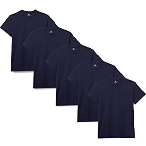 Lower East Men's Crew Neck T-Shirt, Pack of 5, Gr. Large, Blue (Black Iris)