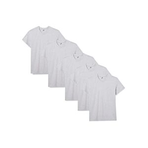 Lower East Men's Crew Neck T-Shirt, 100% Cotton, Multipack, Light grey (light grey blend)